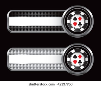 casino chip black and silver checkered banners