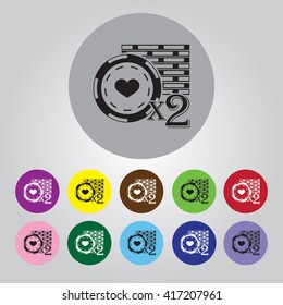 Casino chip bonus sign icon, 