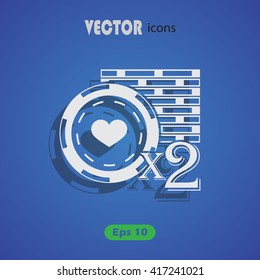 Casino chip bonus sign icon, 