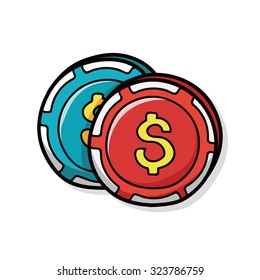 casino chip doodle