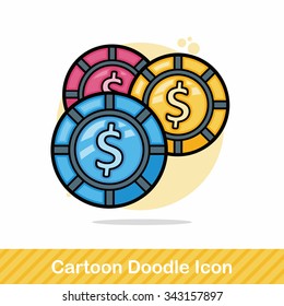 casino chip doodle