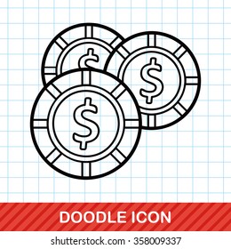 casino chip doodle