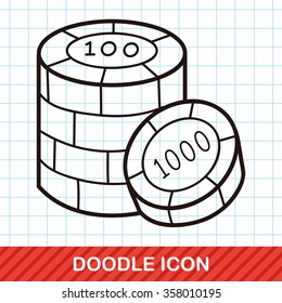 casino chip doodle