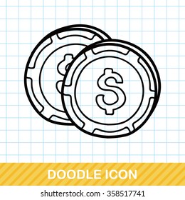 casino chip doodle