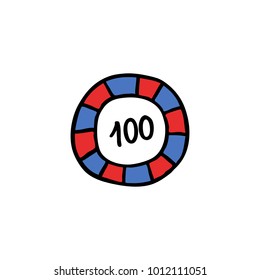 casino chip doodle icon