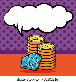 casino chip doodle, speech bubble