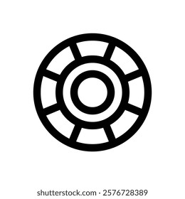 Casino chip. Editable stroke vector icon.