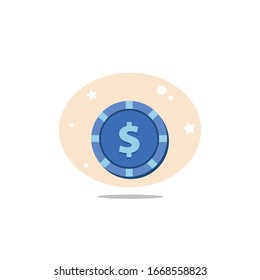 Elemento de diseño de icono plano del chip del casino