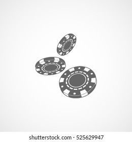 Casino Chip Flat Icon On White Background