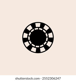 Icono plano de la ficha del casino, diseño del Vector de la ficha del póker.