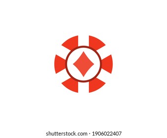 Casino, chip gamble jackpot icon. Vector illustration, flat design.