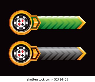 casino chip green and black arrows