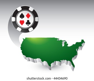 casino chip green united states icon