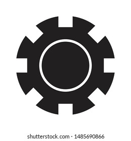 casino chip icon black and isolated vector illustration
