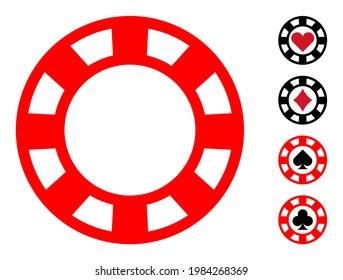 Das Chip-Symbol wurde im flachen Stil entworfen. Einzeln Vektorgrafik-Chip-Symbol auf weißem Hintergrund, einfacher Stil. Einige ähnliche Symbole wurden hinzugefügt.