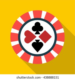 Casino chip icon, flat style