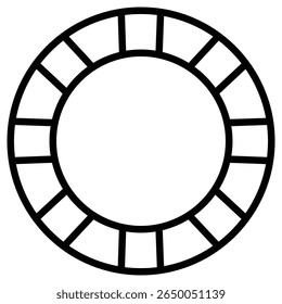 ícone de chip de casino plano delineamento fino logotipo de arte