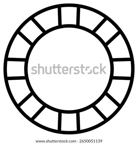 casino chip icon flat thin outline art logo