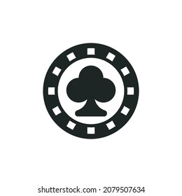 Casino chip icon isolated of flat style design