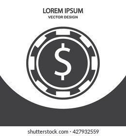 Casino chip icon on the background