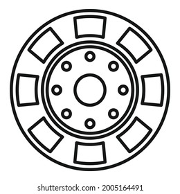 Casino chip icon outline vector. Poker game. Bet gamling stack