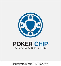 Casino chip icon, poker chip vector icon logo,Casino chips for poker or roulette.Vector illustration isolated on white background.