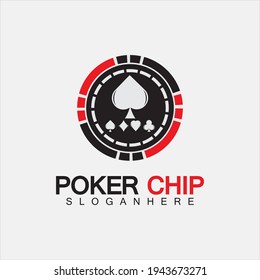Casino chip icon, poker chip vector icon logo,Casino chips for poker or roulette.Vector illustration isolated on white background.
