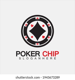 Casino chip icon, poker chip vector icon logo,Casino chips for poker or roulette.Vector illustration isolated on white background.