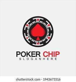 Casino chip icon, poker chip vector icon logo,Casino chips for poker or roulette.Vector illustration isolated on white background.