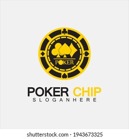 Casino chip icon, poker chip vector icon logo,Casino chips for poker or roulette.Vector illustration isolated on white background.