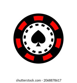 Casino chip icon, poker chip vector icon logo,Casino chips for poker or roulette.Vector illustration isolated on white.