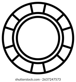 casino chip icon Simple thin line stroke