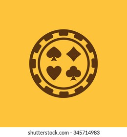 The casino chip icon. Casino Chip symbol. Flat Vector illustration