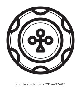 casino chip icon vector illusdtration logo design