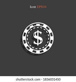 Casino chip icon. Vector illustration EPS 10.