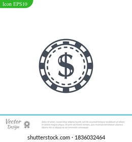 Casino chip icon. Vector illustration EPS 10.