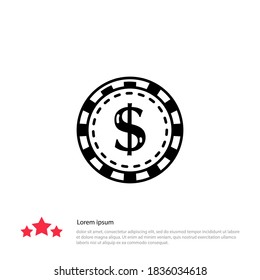 Casino chip icon. Vector illustration EPS 10.