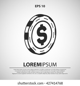 casino chip icon. casino chip vector illustration