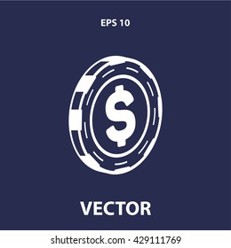 casino chip icon. casino chip vector illustration
