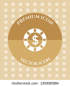Casino Chip Icon for Web. Application, Software & Graphic Design.