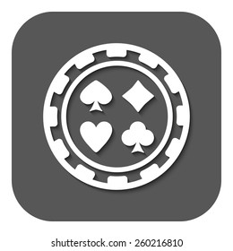 The casino chip icon.symbol. Flat Vector illustration. Button