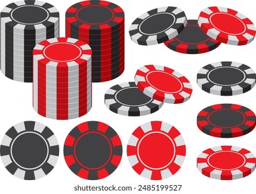 Casino chip illustration material collection