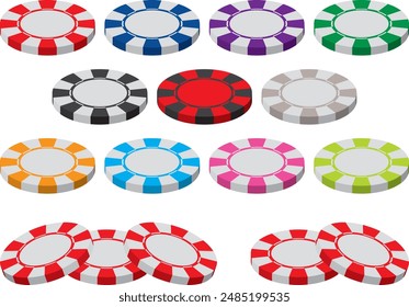 Casino chip illustration material collection