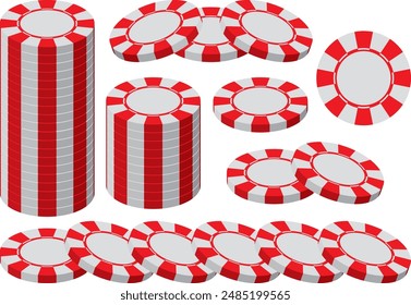 Casino chip illustration material collection