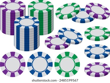 Casino chip illustration material collection