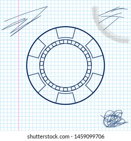 Casino chip line sketch icon isolated on white background. Vector Illustration