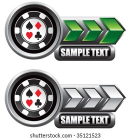 casino chip on arrow banners