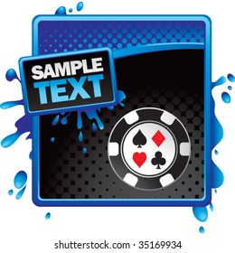 casino chip on grungy splattered background