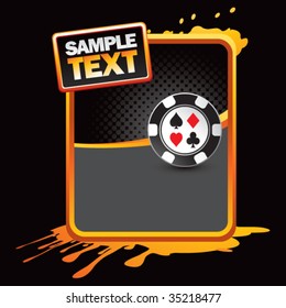 casino chip on grungy splattered background