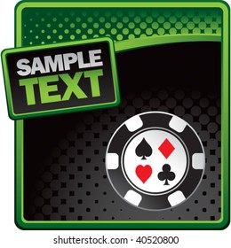 casino chip on halftone template background